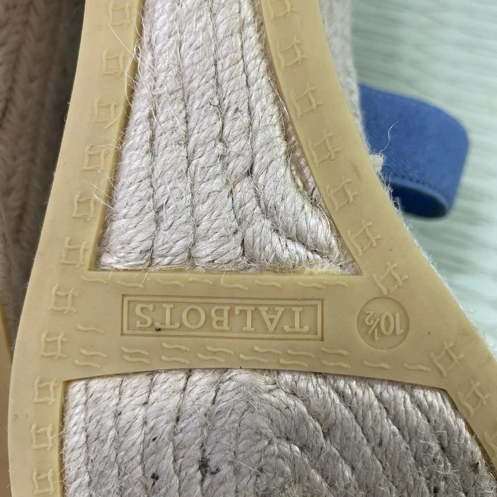 Talbots Lynsday Espadrilles Wedges Cotton Canvas Light Denim Blue EUC 10.5M